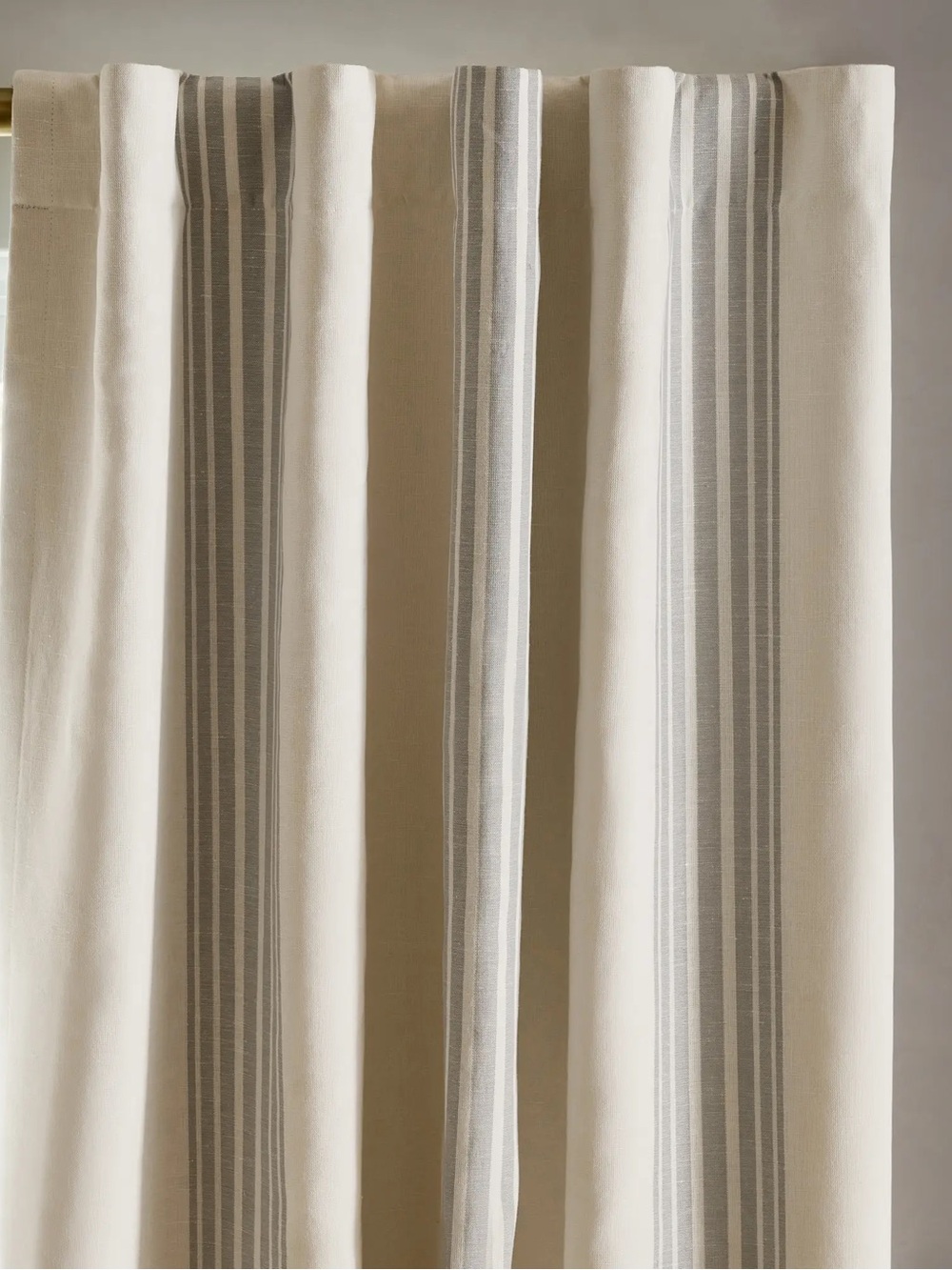 Quince Coastal Stripe Linen Cotton room darkening Curtain - Single Panel 48x84